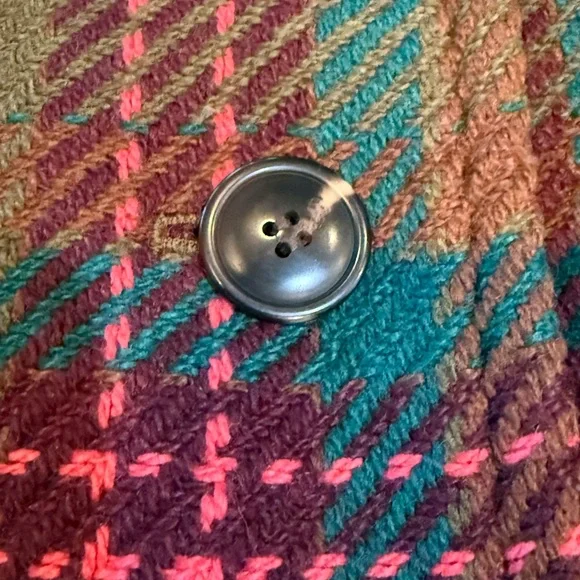 Talbots Wool Blend Olive Green Plaid Coat Petite Medium Like New - Picture 10 of 13